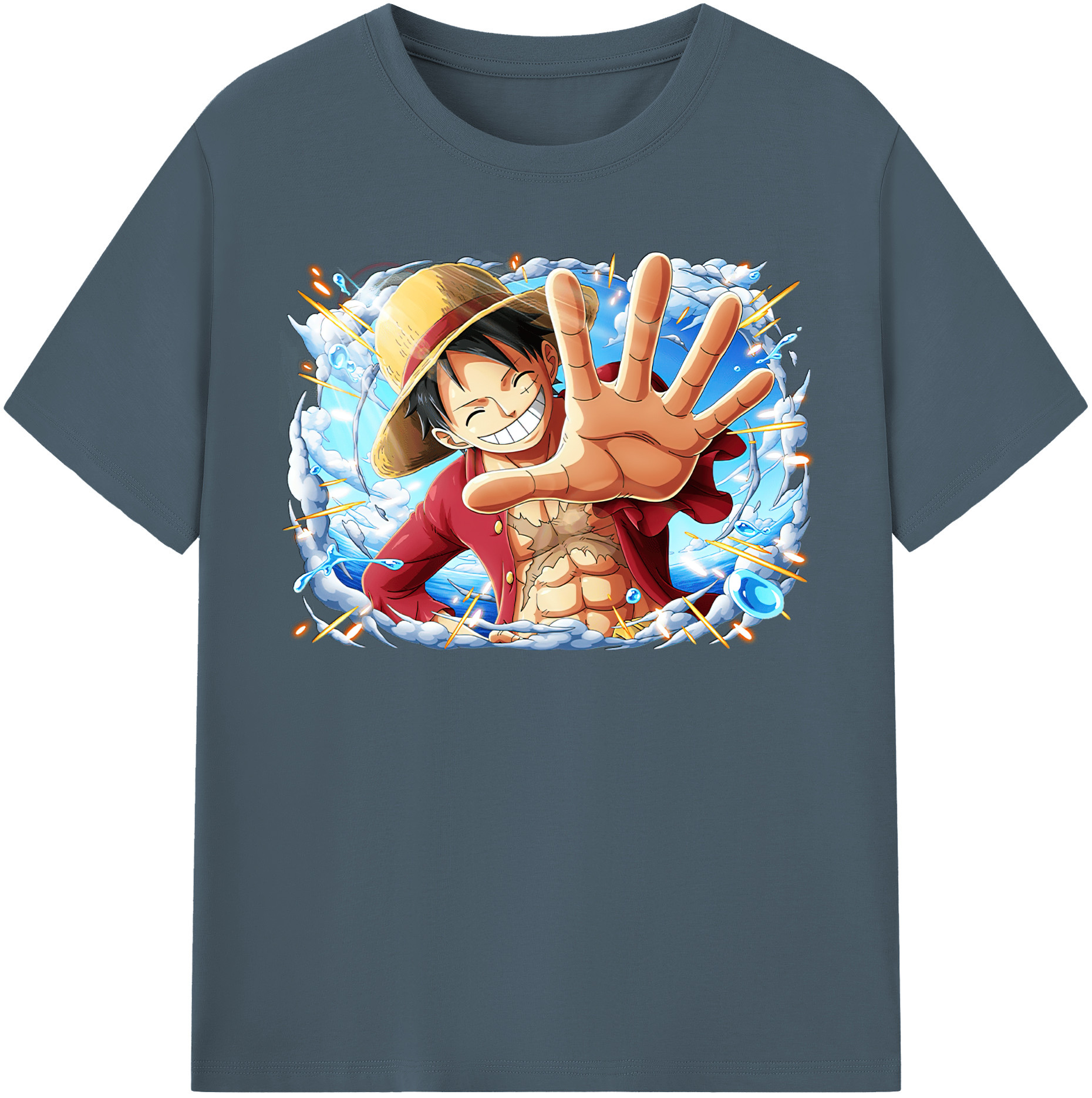 ワンピース モンキー・D・ルフィ ONE PIECE Monkey D. Luffy 綿100％半袖Tシャツ（フロントプリント）
